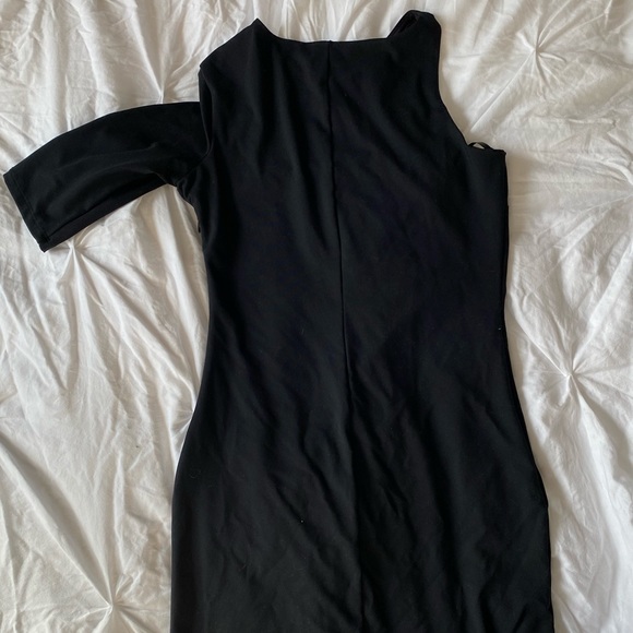 Bebe Black asymmetrical Dress Large - Picture 2 of 5